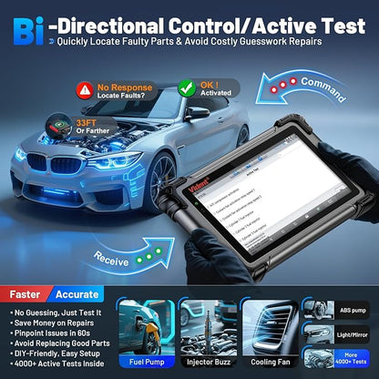 OBD2 Scanner Topology Mapping, VIDENT iSmart 800PRO BT Wireless Bidirectional Scan Tool with ECU Coding, 40+ Resets, 3-Year Update, All System Automotive Diagnostic Scanner for Car & EV, CAN FD/DoIP