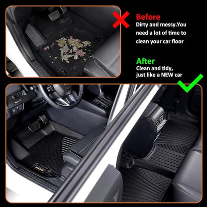 Binmotor-Floor Mats & Cargo Liner Custom for Genesis GV80 5-Seater 2021-2025, 1st & 2nd Row & Cargo Mat Full Set, Heavy Duty Car Floor Liners for Genesis GV80 Accessories