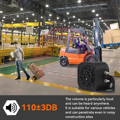 735 Back-up Alarm 12V-48V 110dB IP67 Waterproof Dust-Proof Reversing Warning Alarm with Super Loud Beeper Tone for Truck Van Forklift Car Lorry Agricultural Vehicles