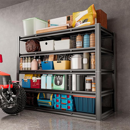 5-Tier 60" W x 24" D x 72" H Garage Shelving 3000LBS Storage Shelves Heavy Duty Metal Shelf Unit Adjustable Basement Industrial Storage Racks