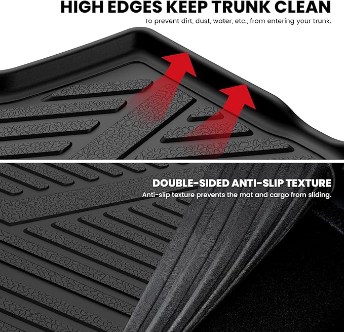 LASFIT Trunk Mat & Backrest Mat for Volvo XC90 2026-2016, All Weather TPE Custom Fit Cargo Liner for Volvo XC90 Cargo Mat, Black, Easy to Clean