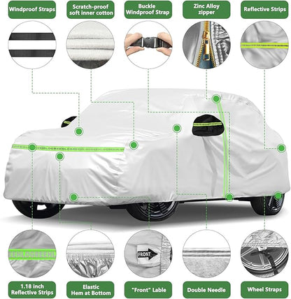 Car Cover for 2014-2025 Mini Cooper/Cooper S/Hardtop/Clubman/Countryman 4 Door,Full Exterior Car Covers for Automobile All Weather Waterproof Heavy Duty,Zipper/Cotton UV Proof Custom fit【210T Taffeta】