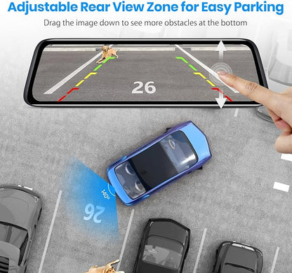 9.35''1080P OEM Rear View Mirror Camera: Recording Wide View Back Up Camera for Cars, Smart Full Touch Screen Stream Media Backup Camera with Super Night Vision for Trucks,Vans, SUVS (AUTO-VOX T9)