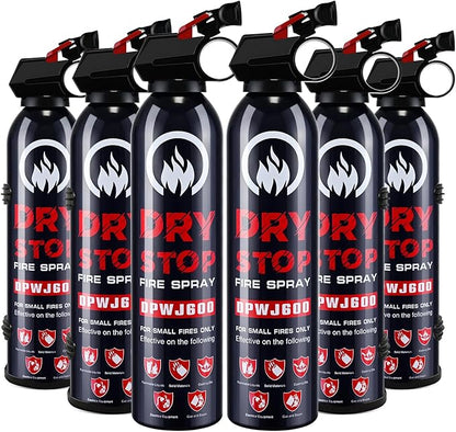 6 Pack Dry Powder Fire Extinguisher - Portable Dry Chemical Fire Extinguisher for Home, Car, Garage, Kitchen - Works on Electrical, Grease and More