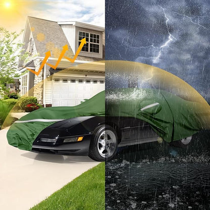 BOSSTONE Car Cover Custom Fit for Corvette C4 1984–1996, Waterproof All Weather for Automobiles Full Exterior Cover Rain Sun Snow Protector with Door Zipper (Green)