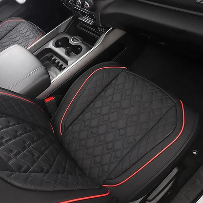JOJOBAY Car Seat Covers for Dodge Ram Full Set,Fit Ram 2009-2025 1500/2500/3500 Pick-up Truck,Crew,Regular,Quad,Mega Cab,Waterproof Leather Seat Covers Protectors（5 PCS Full Set,Black/Red）