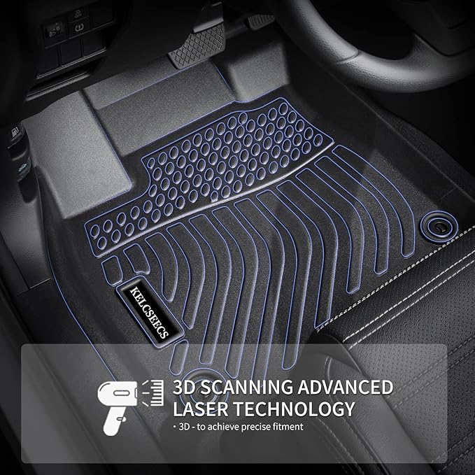 KELCSEECS Floor Mats Fits for 2026 2025 2024 2023 2022 Honda Civic Sedan Hatchback Si Sedan (Include 2nd Row with USB Port) All Weather Car Mats Honda Civic Floor Mats Accessories Black