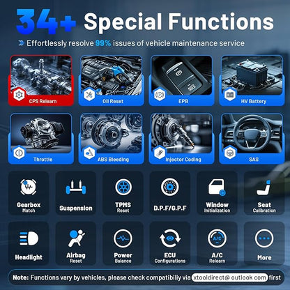 XTOOL InPlus IP616 V2.0 OBD2 Scanner Diagnostic Tool, Lifetime Update Scan Tool, 34+ Services, ECU Configuration, CAN FD & DoIP, All Systems Scanner for Car, Crank Sensor Relearn, ABS Bleed, Auto VIN