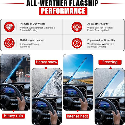 Windshield Wiper Blades Replacement for 2010-2017 Chevrolet Chevy Equinox GMC Terrain Original Factory Quality Front Rear Wipers Blade Set for My Car - 24" 17" 13" (Pack of 3)