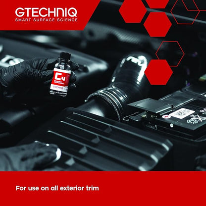 Gtechniq C4 Permanent Trim Restorer 15ml - Revitalize Tired, Faded, Discoloured Car and Vehicle Trim - Premium Weather Protection, UV Resistant, Leaves No Unattractive Gloss - 2 Year Durability