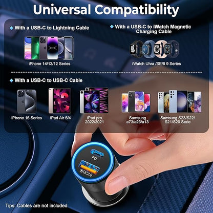 6 Pack USB C Car Charger, Ancekoy 38W Dual USB-C + USB-A Car Charger Adapter Fast Charge PD/QC 3.0 Cigarette Lighter Adapter USB Charger Plug for iPhone 16/15/14/13/12/11/Pro Max, iPad, Samsung,Pixel