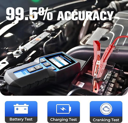 Car Battery Tester 24V 12V Load Tester, TOPDON BT200 100-2000CCA Automotive Alternator Tester Digital Auto Battery Analyzer Charging Cranking System Tester for Car Truck Motorcycle ATV SUV Boat Yacht