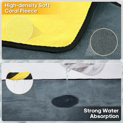 Microfiber Towels for Cars 6 Pack, Car Drying Towels for Wash, Cleaning, Soft and Absorbent Multipurpose Microfiber Cleaning Cloth for Car, Glass, Home, Household, 24" x 12"