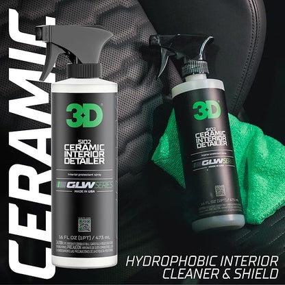 3D SiO2 Interior Detailer, GLW Series | Ultimate Deep Cleaning | Ultra Ceramic Protectant |Safe on Leather, Vinyl, Plastic & More | Removes Dust, Dirt, Grease | DIY Car Detailing | 16 oz