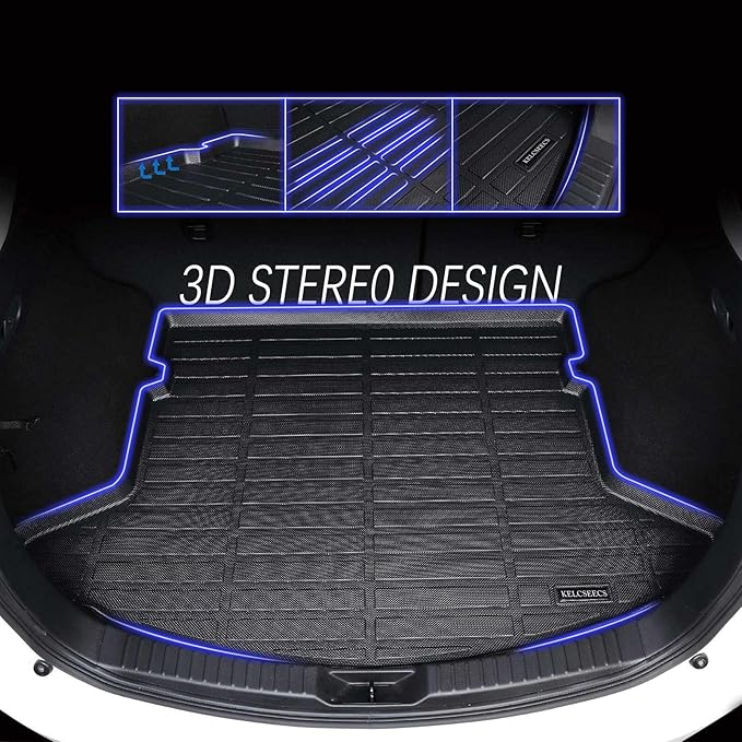 KELCSEECS® Floor Mats & Cargo Liner Custom for 2021-2025 Chevy/Chevrolet Suburban & GMC Yukon XL 8 Seats Bench Seats All Weather Protection TPE Floor Liners Full Set Chevy Suburban Accessories Black