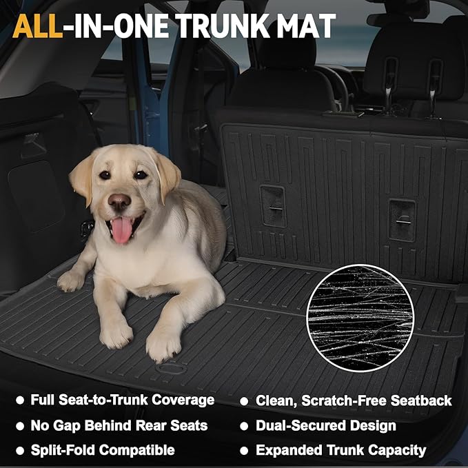 Floor Mats Set for Chevy Trailblazer AWD 2026 2025-2021 Accessories, Full Coverage All Weather Floor Mats Cargo Mat with Backrest Protectors & Door Sill Guards(Not for FWD)
