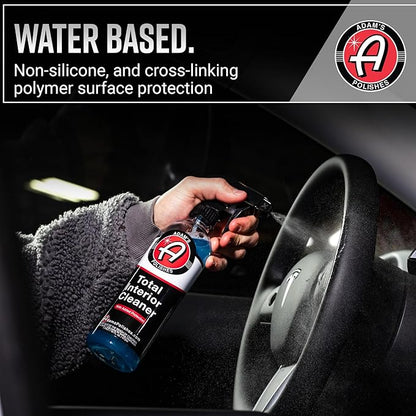 Adam's Polishes Total Interior Cleaner & Protectant, Quick Detailer & SiO2 Protection, Ceramic Infused, Anti-Static, OEM Finish, For Leather, Vinyl, Plastics, Glass & More