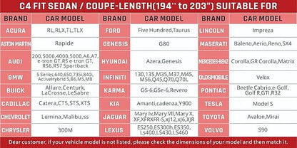 Sedan Car Cover Waterproof All Weather Protection with Red Stripe Design,Outdoor Car Cover Universal Fit Lincoln MKZ, Chrysler 300, Tesla Model S, Cadillac CTS CT5, Dodge Challenger Charger