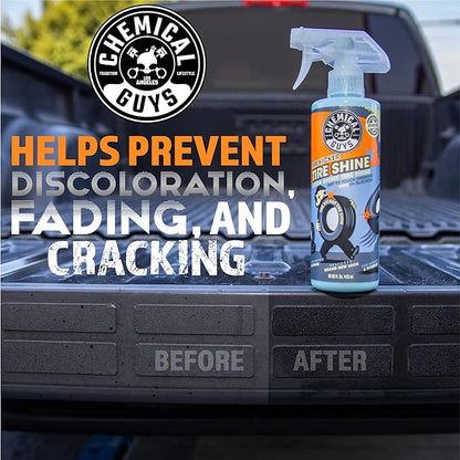 Chemical Guys Tire Kicker Sprayable Extra Glossy Tire Shine (Works on Rubber, Vinyl & Plastic), Great for Cars, Trucks, SUVs, Motorcycles, RVs & More, 16 oz (2 Pack)