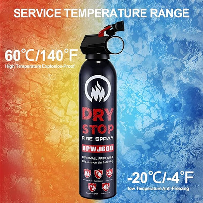 3Pack Dry Stop Fire Extinguisher for Home - Auto Fire Extinguisher for Truck Vehicle, 600g Dry Chemical Powder A B C Fire Extinguisher for Kitchen, Car, Boat, Marine, Portable Use (3 Blue)