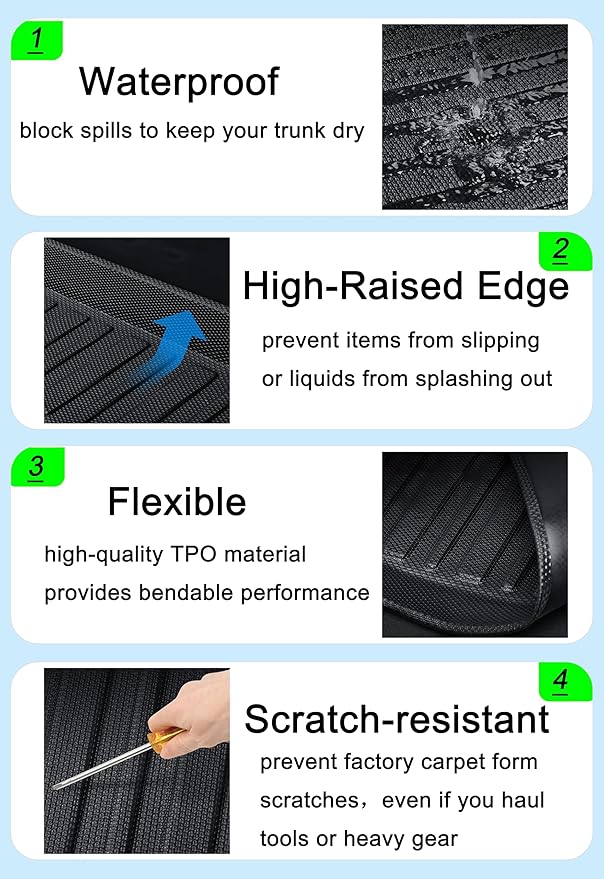 RAV4 Cargo Liner - Compatible with RAV4 2019 2020 2021 2022 2023 2024 2025 Models,All-Weather Rear Trunk Tray Cargo Mats Custom Fit for Toyota RAV-4,3D Tech Waterproof Durable Flexible Accessories