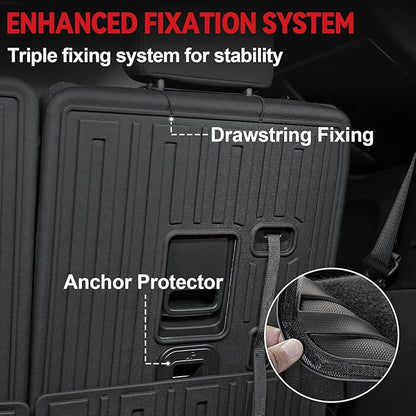 Floor Mats for 2016-2024 2025 Dodge Durango 7-seat, All Weather TPE Cargo Liner Cargo Mat and 3rd Row Backrest Mats for RT/GT Durango Accessories