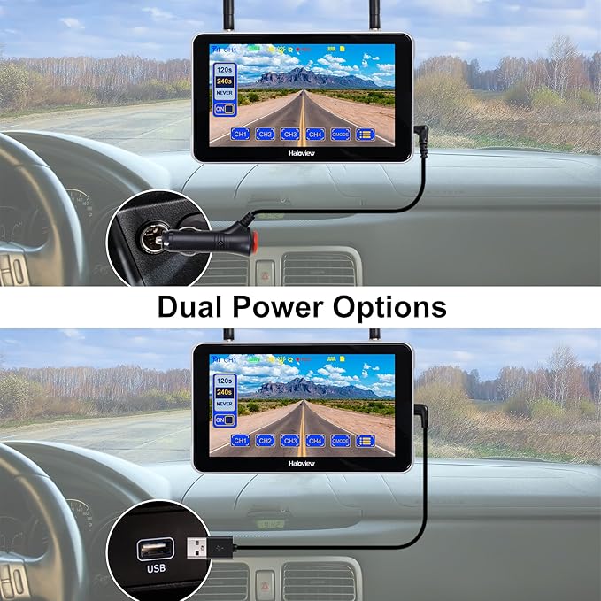 Haloview Byte Tango BT7 Solar Wireless 1080P Solar Powered Backup Camera with Touch Monitor for RV