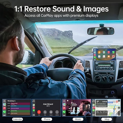 Wireless CarPlay Adapter, Converts Wired to Wireless CarPlay Dongle for Apple iPhone, Plug & Play Auto Connect Zero Latency fits for Cars from 2015 & iOS 10+ Black