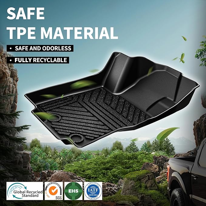 OEDRO Floor Mats Trunk Mat with Backrest Mat Fit for 2025 2026 Chevrolet Equinox (Only Gas) & GMC Terrain, Custom Fit TPE All Weather Car Floor Liners for Chevy Equinox & GMC Terrain Accessories