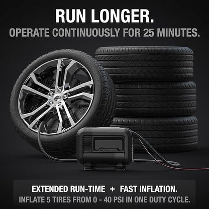 NOCO AIR10: UltraFast 10A Tire Inflator - 12V Portable Air Compressor Pump, 60 PSI Max – 36 SLPM Airflow Inflates 0–40 PSI in 3.8 Minutes – Digital Gauge + Auto-Shutoff
