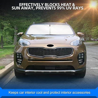 Windshield Sun Shade for Kia Sportage 2018-2022 Foldable Sunshade Custom Fit Front Window Car Interior Accessories Protector Blocks UV Rays