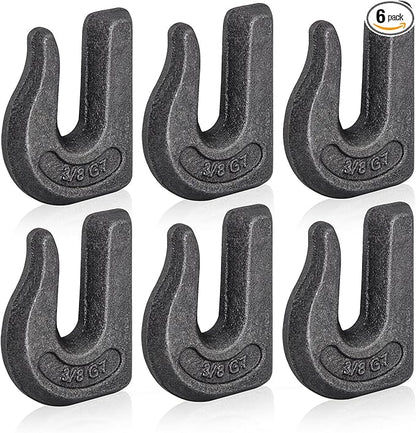 Weld-on Grab Chain Hook 3/8-in Heavy Duty Tow Hook G70 Forged Steel Tractor Hook Weldable for Car, Truck,SUV, RV,UTV,Tractors (6Pcs)