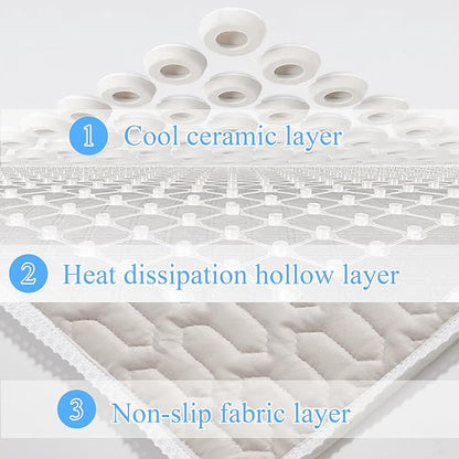 HOMREST Beaded Car Seat Cushion 19x19 Massage Ceramic Seat Cover for Back Pain Cooling Comfy Bead Seat Pad for Trucks,Executive Chairs(Beige)