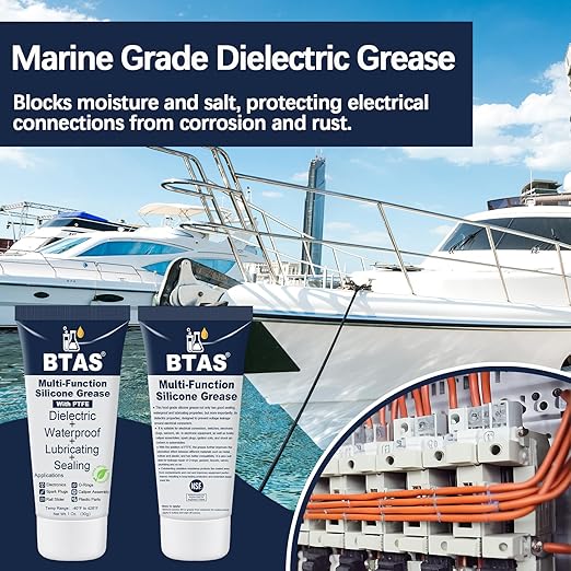 Dielectric Grease Automotive for Electrical Connectors,Di Dialectical Contact Tune-Up Grease of Car Spark Plug Boot Components Battery Terminal Electric Grasa,Against Salt Corrosion 1 oz 2 Pcs