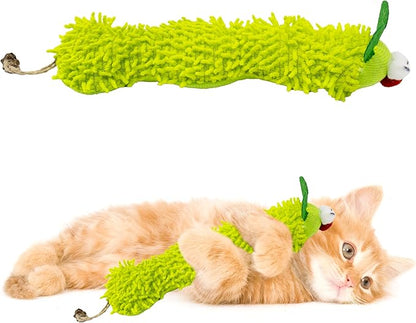 1 Pack Catnip Toys, Soft Cat Pillows Toys, Kitten Caterpillar Catnip Toys,Indoor Interactive Cat Kicker Toys for All Age Cat