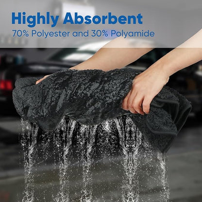 HOMEXCEL Car Drying Towel (36"x 24"), 1200GSM Ultra Absorbent Car Cleaning Cloth, Streak-Free Microfiber Drying Towel, Great for Cars, Trucks, SUVs, RVs, Motorcycles, 2 Packs
