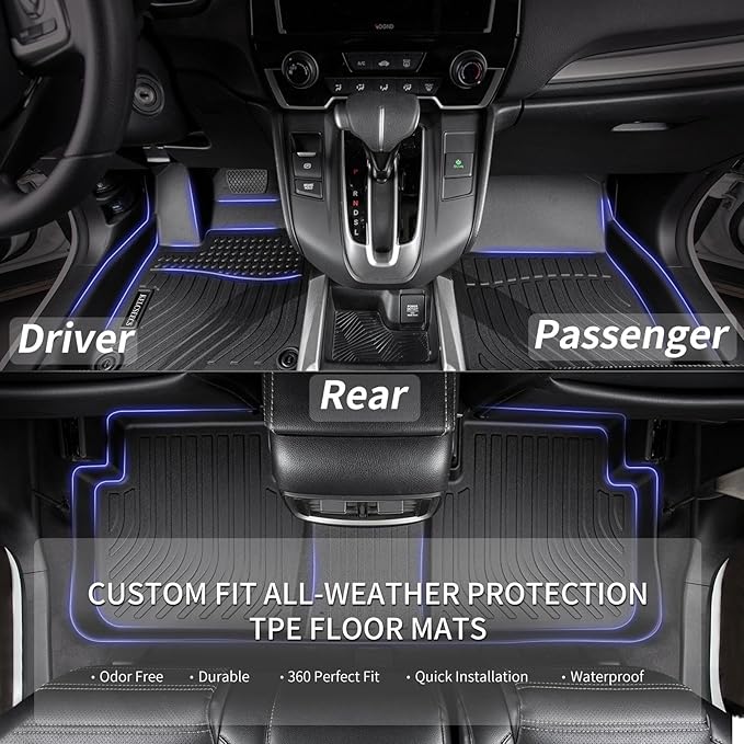 KELCSEECS Floor Mats & Cargo Liner for 2012 2013 2014 2015 2016 Honda CR-V LX/SE/EX(Not Fit for CRV Touring) Car Mats Cargo Mat Trunk Mat Honda CRV All Weather Floor Mats Trunk Liner Accessories