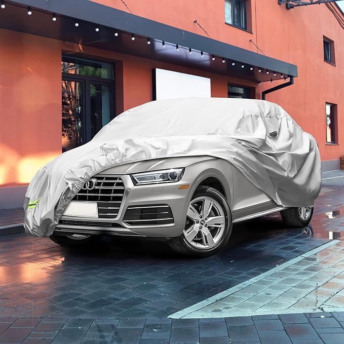 YOLENY Car Cover Waterproof All Weather Full Exterior Covers with Zipper,Universal Fit Sedan BMW Z3,Honda S2000,Mazda Miata/MX-5,Saturn Sky,Pontiac Solstice,Toyota MR2 Spyder(UP to 161 inch)