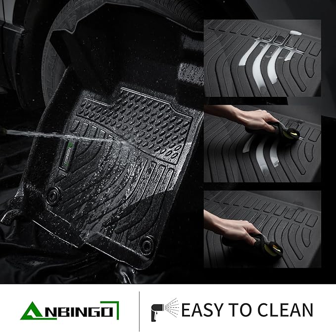ANBINGO® Floor Mats Fit for Honda Pilot 2016-2022(Only Captain Seat / 7 Seat), Waterproof Car Mats All Weather Mats Guard Automotive Floor Liners Front& Rear& 3rd Row Full Set Black