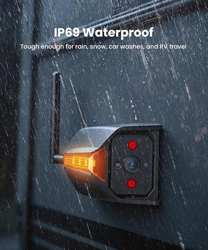 AUTO-VOX RV Backup Camera Wireless System: Left/Right Side Cameras, Adjustable Angle with IR Night Vision, IP69K Waterproof, Works Only with WF1, for Class A/B/C Motorhome, 5th Wheel, Travel Trailer