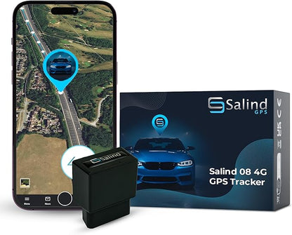 Salind GPS 4G LTE OBD 9-35V Fleet and Vehicle Tracker – Hidden Car, Truck, Trailer Locator with Real-Time Monitoring, Route History, Mileage, GeoFence, Compact Splash Proof Design, Fixed Connection