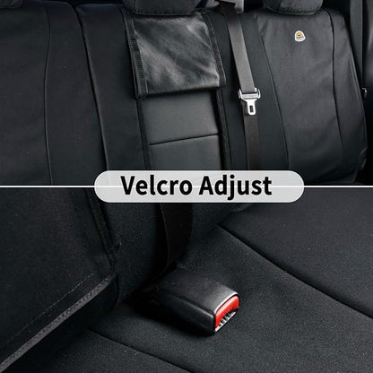 Coverado Rear Car Seat Covers, Waterproof Canvas Seat Protector for Car Seat Cushions for Kids & Dogs, Seat Covers Compatible with 2015-2025 Ford F150 & 2017-2025 Ford F250 F350 F450(Black, 2PCS)