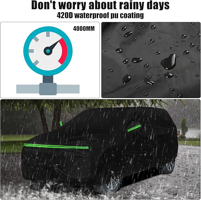 Waterproof Car Cover Compatible with Chevrolet Trailblazer Crossover LS/LT/RS/ACTIV 2020-2025, 420D All Weather Car Covers with Zipper Door for Snow Rain Dust Hail Protection