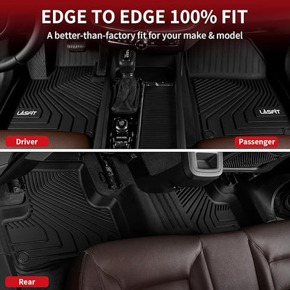 LASFIT Floor Mats for Volvo XC60 2018-2026 (Not for PHEV & T8 Hybrid), All Weather Floor Liner TPE Custom Fit 1st & 2nd Row Rubber Car Mats for Volvo XC60 Automotive Accessories, Black