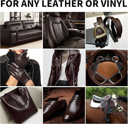 8.5oz Leather Recoloring Balm with 100ml Mink Oil,Dark Brown Leather Repair kit for Furniture and Car Interior,Leather Couch Scratch Repair,Leather Dye Paint,Mink Oil for Leather