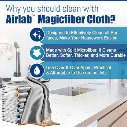 Streak Free Miracle Cleaning Cloth Easy Clean Pack of 8-12" x 16" Microfiber Dish Cloths Glass Polishing Lint Free for Kitchen Mirrors Wine Car