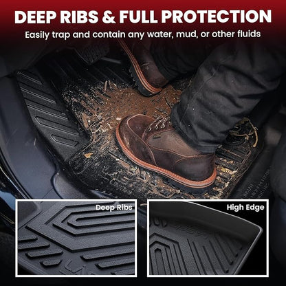 LASFIT Floor Mats&Cargo Mat Fit for Chrysler Pacificar 2017-2025 7-Seater(Not Hybrid)/Chrysler Voyager 2020-2025, All Weather TPE Fit Floor Liner for Pacifica & Voyager 3 Row Car Mats&Cargo Liner
