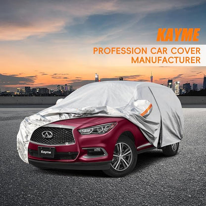 Kayme 6 Layers SUV Car Cover Custom Fit for Infiniti QX60（2013-2025） Waterproof All Weather for Automobiles, Outdoor Full Cover Rain Sun UV Protection.Silver