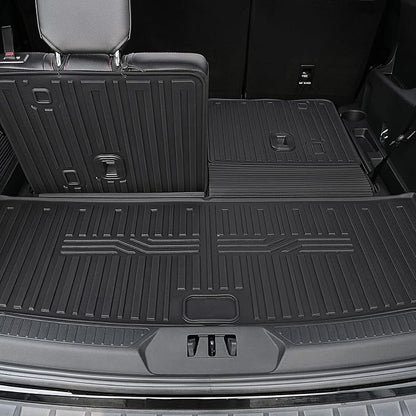 Floor Mats for 2020-2024 2025 Ford Explorer (7-seat), All Weather TPE Floor Mat Cargo Liner with Backrest Mat for Explorer ST/XLT Accessories
