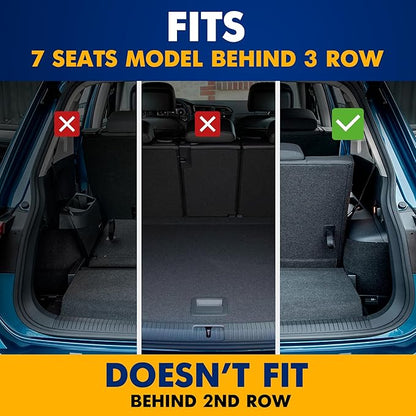 Premium Cargo Liner for Volkswagen Tiguan 7 Seat Model - Custom Fit Car Trunk Mat - All-Season Black Cargo Mat - 3D Shaped Laser Measured Trunk Liners